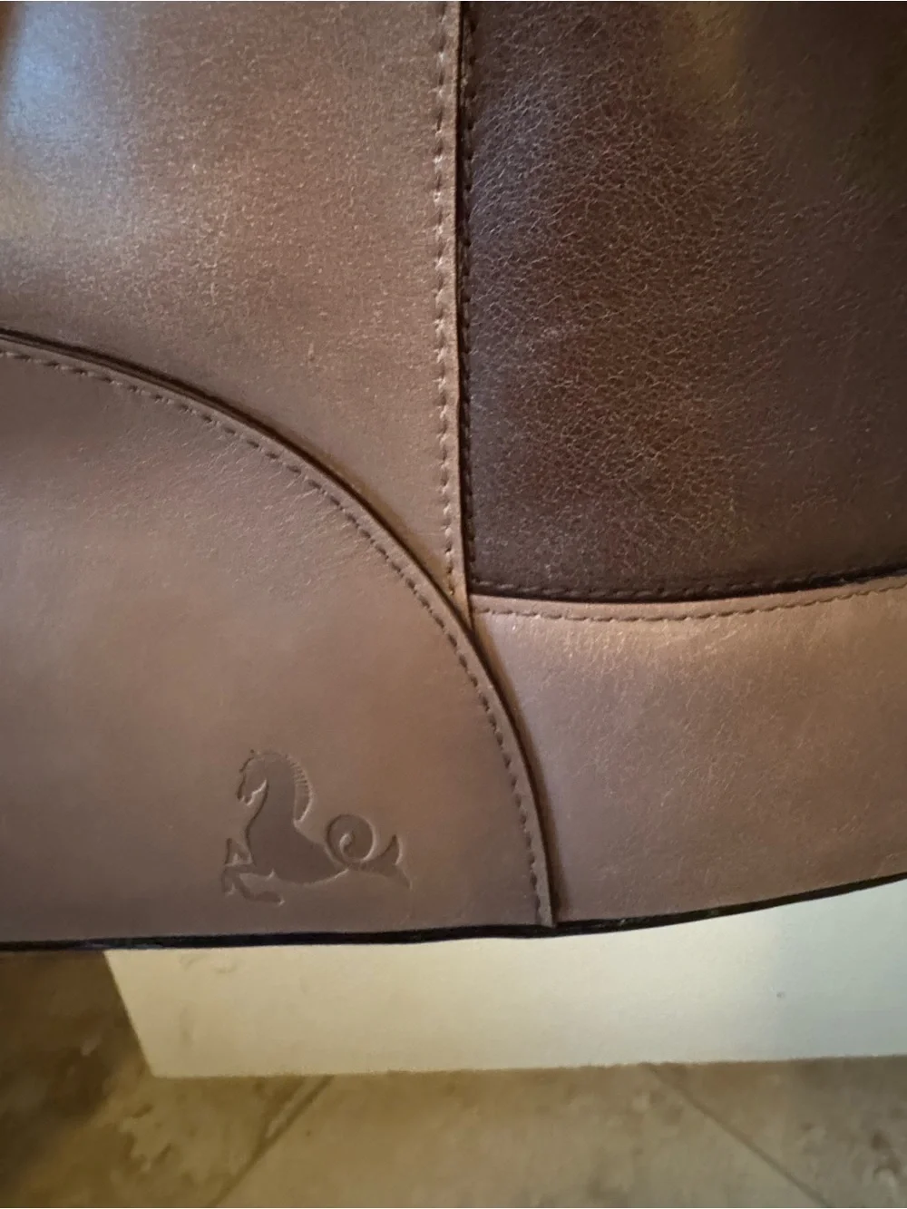 Tre Vero Brown Two-Tone Leather Tote Bag